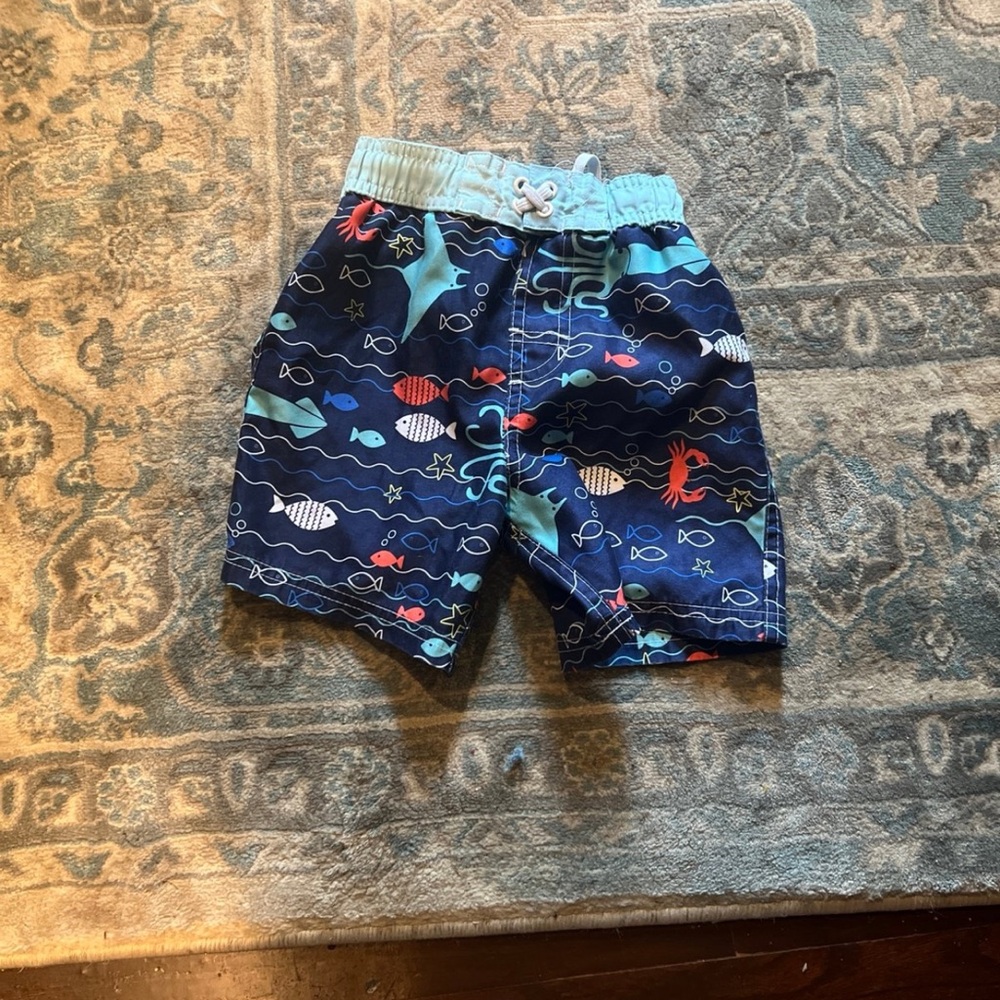 Circo Blue and Red Swim Trunks with Elastic Waistband 3T